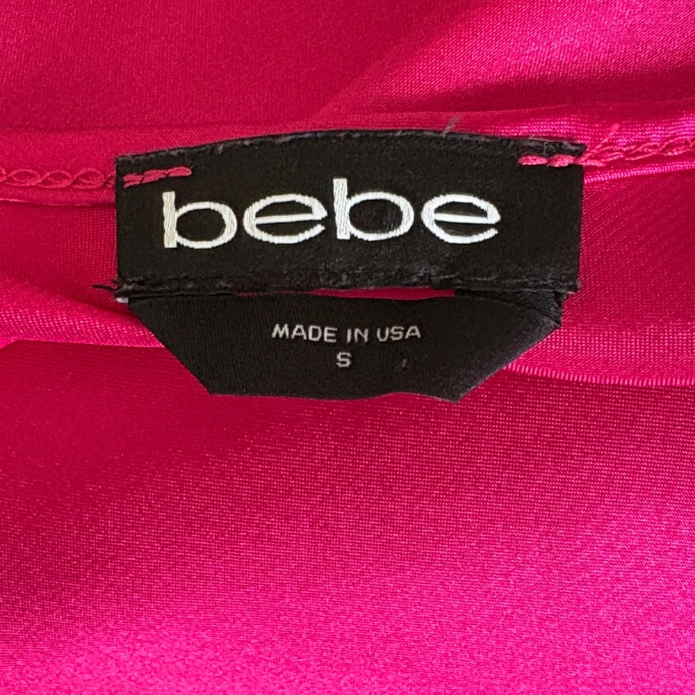 Bebe: Elegant Pink Satin Slip Dress - Picture 7 of 7